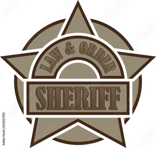 Sheriff star emblem. Star with text
