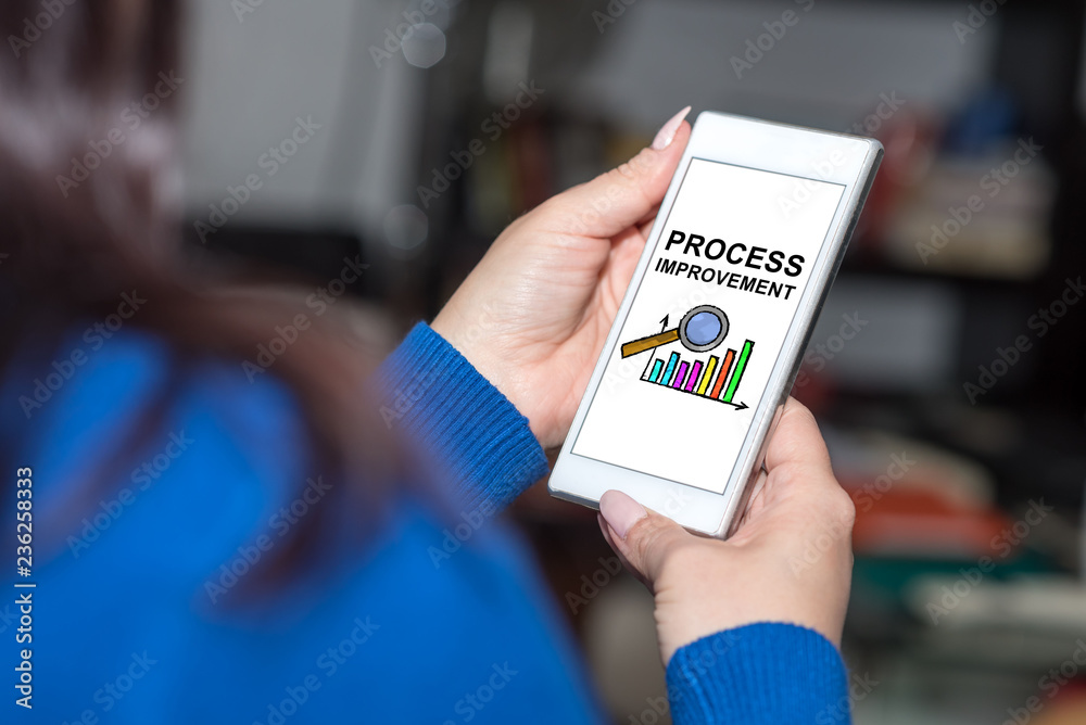 Process improvement concept on a smartphone