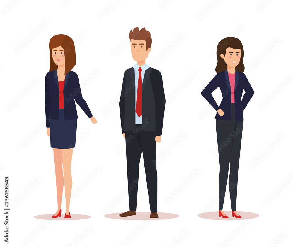 group of business people avatars characters
