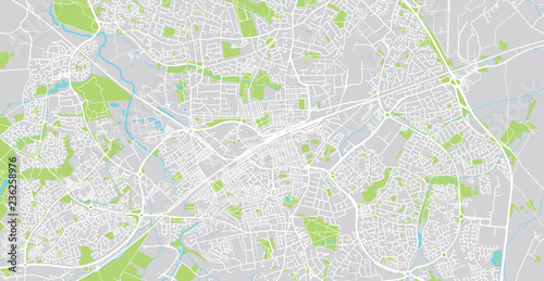 Urban vector city map of Swindon  England
