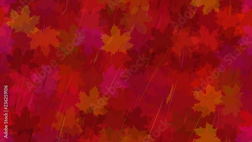 Flying maple leaves  spray of rain. Autumn background. The idea of design of tiles  wallpaper  packaging  textiles  background.