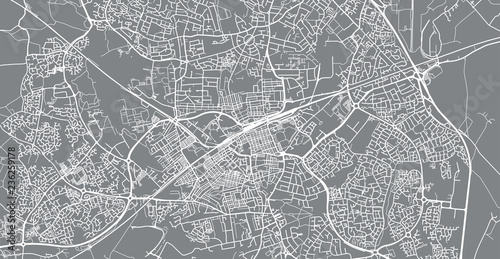 Urban vector city map of Swindon, England