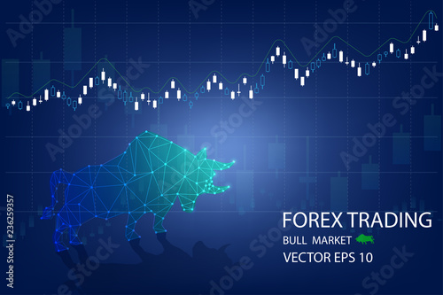 vector of forex trading graph with bull or bullish market,financial and trade online concept