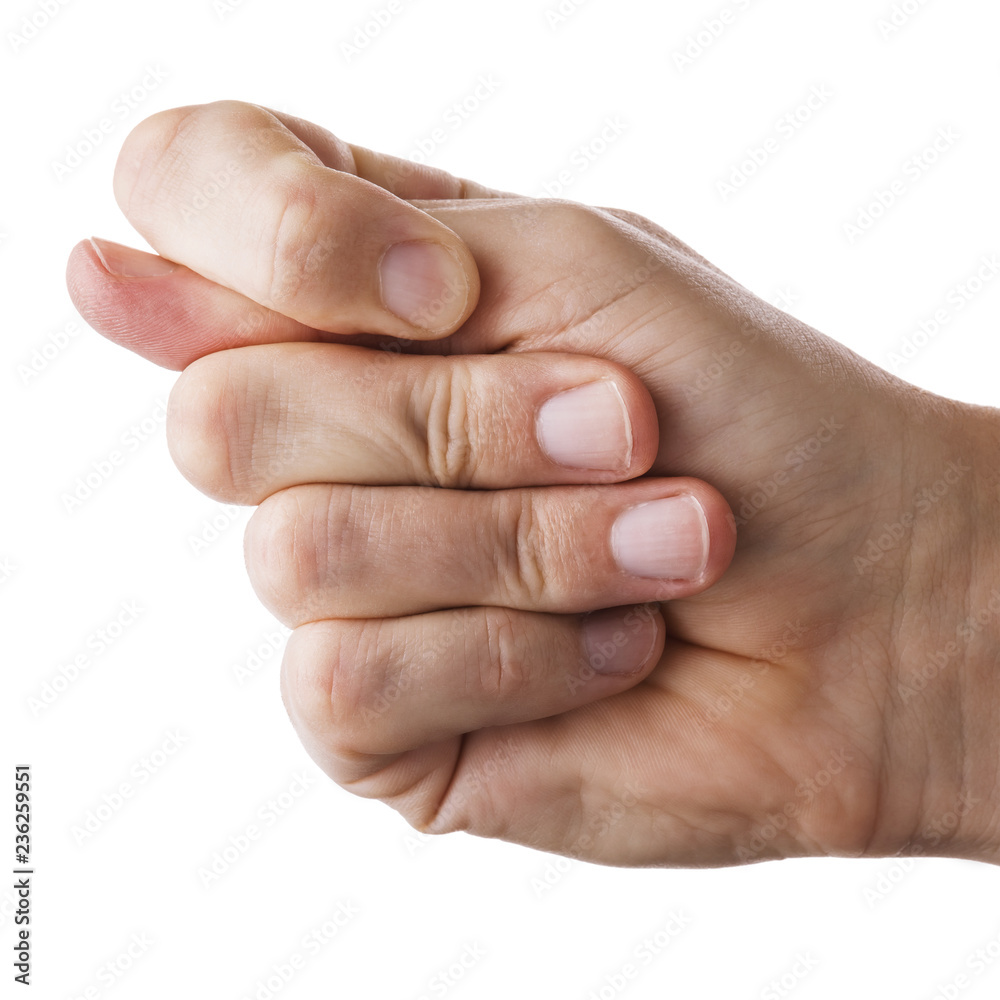 Gesturing with finger hand isolated on white background Gesturing with finger hand isolated on white background