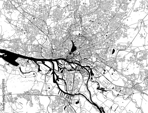 map of the city of Hamburg,, Germany