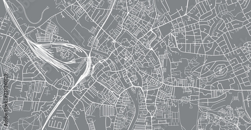 Urban vector city map of York, England