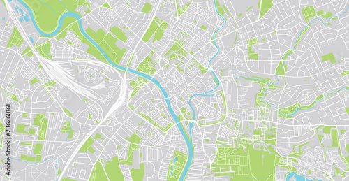Urban vector city map of York  England