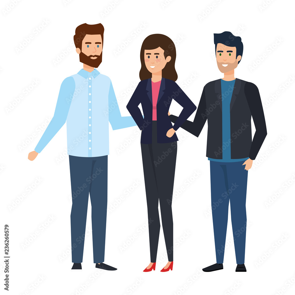elegant business people avatars characters
