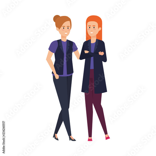 Wallpaper Mural elegant businesswomen avatars characters Torontodigital.ca