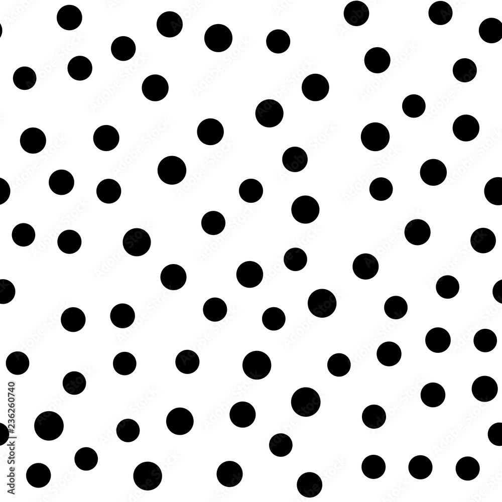 Random dotted seamless pattern. Simple geometric background in black and white. Vector illustration. Random dotted seamless pattern. Simple geometric background in black and white. Vector illustration.