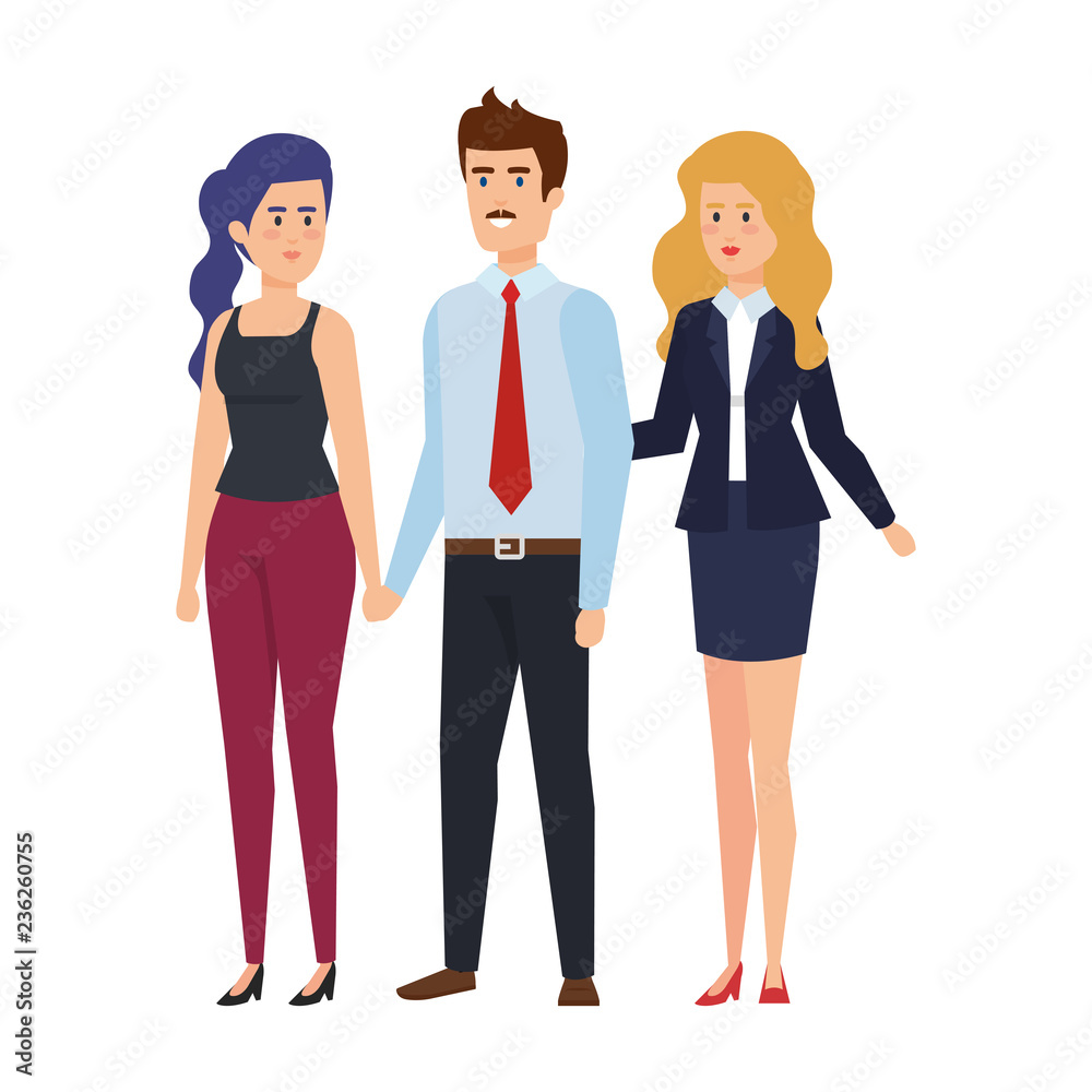 elegant business people avatars characters