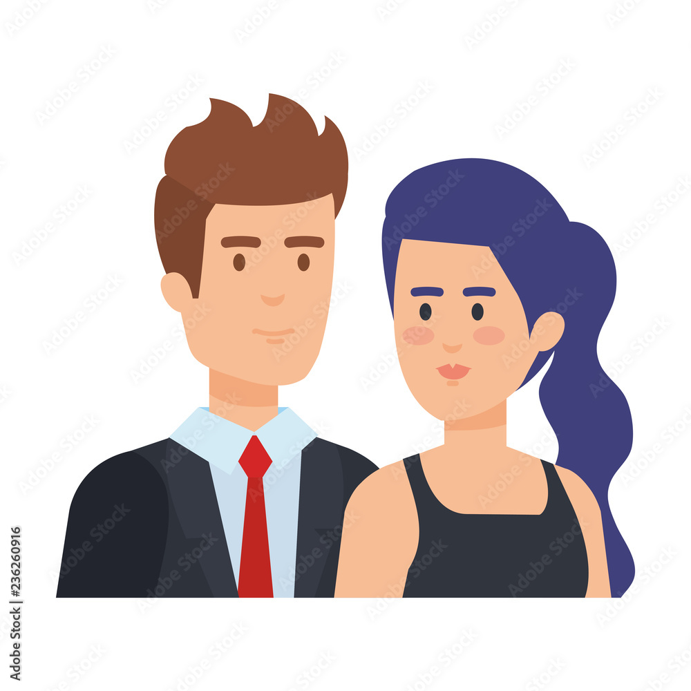 business couple avatars characters business couple avatars characters