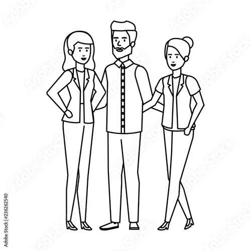 Wallpaper Mural elegant business people avatars characters Torontodigital.ca