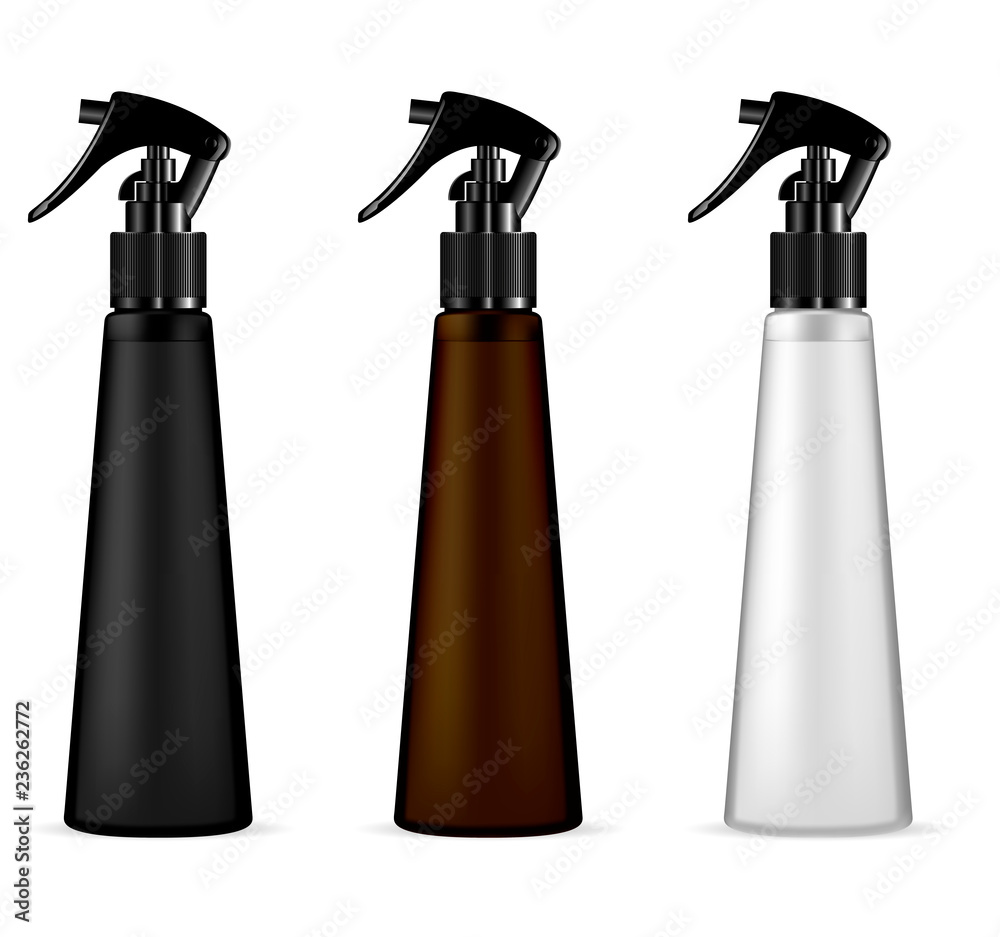 Dispenser spray cosmetic bottle mockup. Realistic 3d container template ...