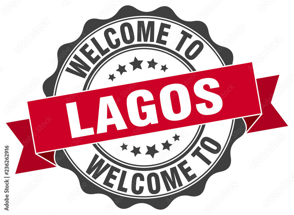 Fototapeta premium Lagos round ribbon seal