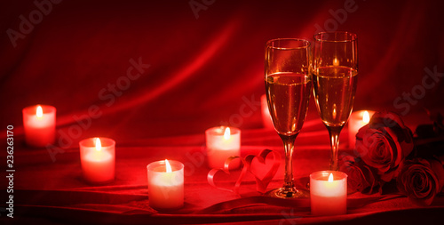 Champagne and candles