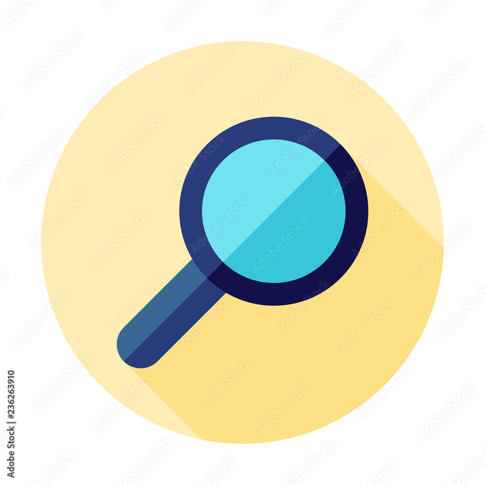 Online search illustration with magnifying glass