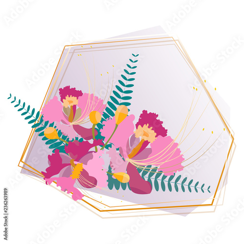 vector of pink sompor or orchid flowers bouquet