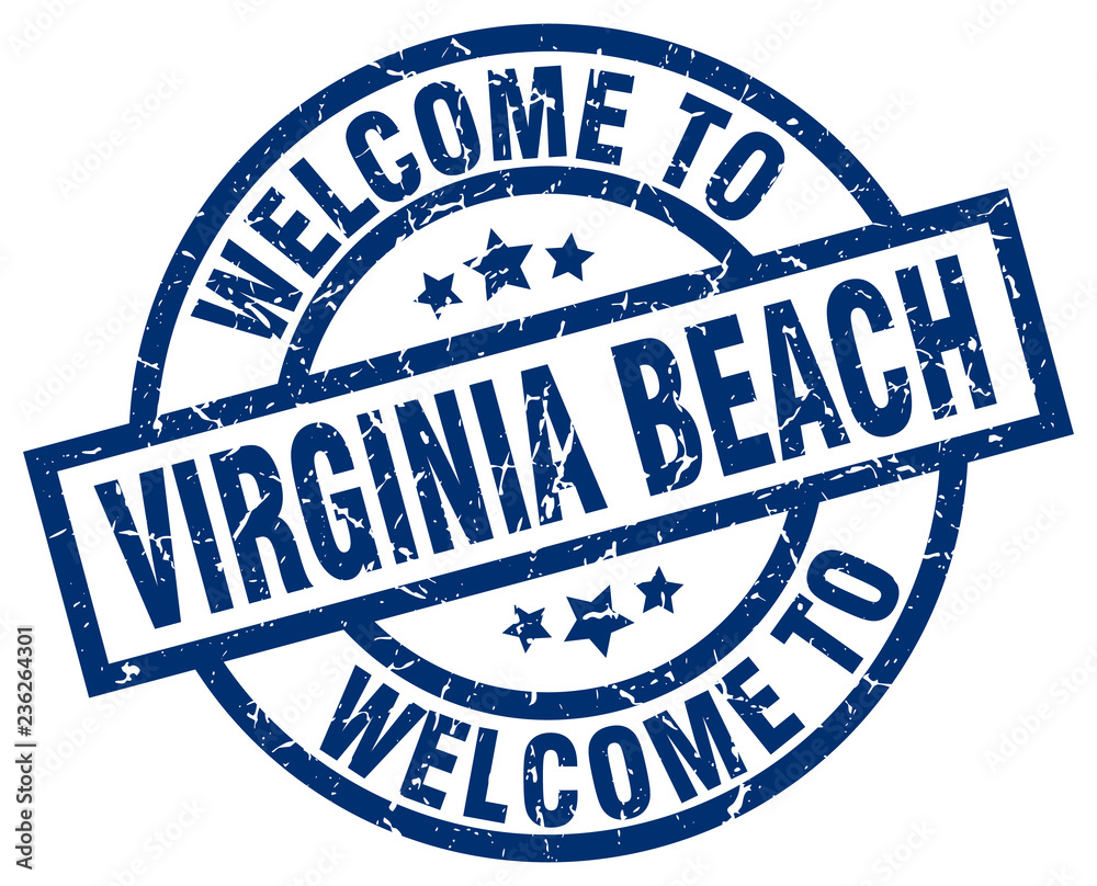 welcome to Virginia Beach blue stamp welcome to Virginia Beach blue stamp