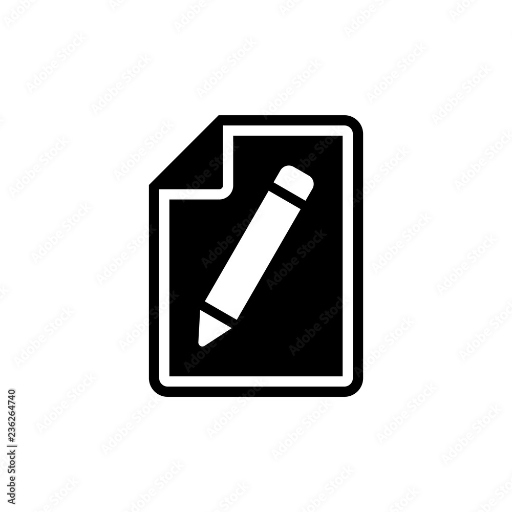 Pencil and filled paper sheet vector illustration Pencil and filled paper sheet vector illustration