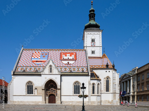13th-century St Mark’s Church in Zagreb