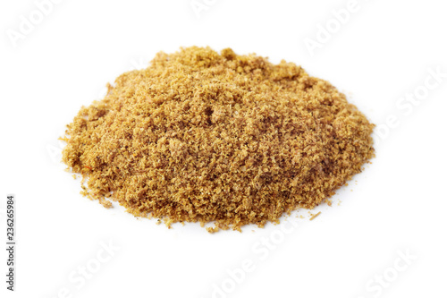 Heap of ground cumin powder isolated on white background photo