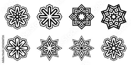 Snowflakes set. Isolated on white background.