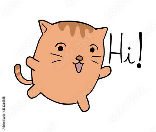 funny baby cat draw