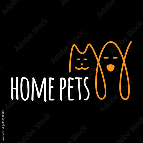kot i pies logo wektor