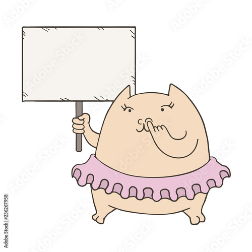 funny cat with banner