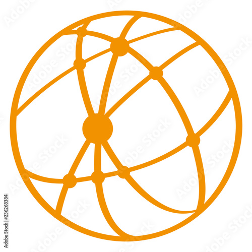 Handgezeichnetes Netzwerk in orange