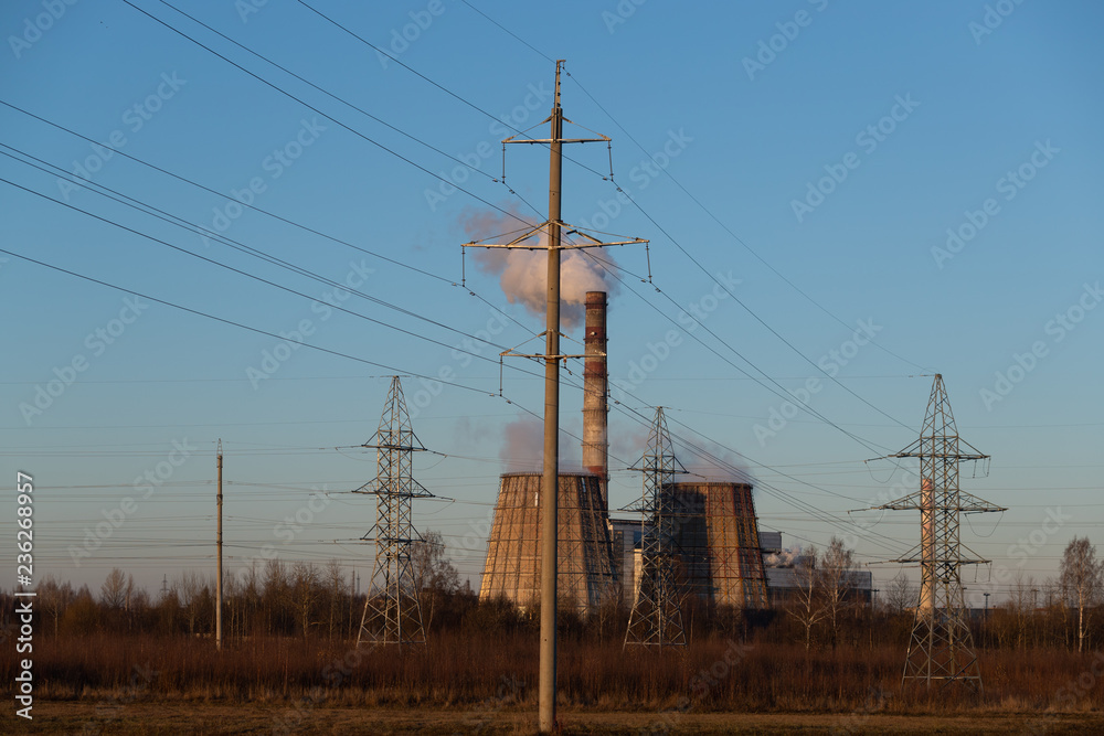 Industrial landscape. Power industrial. Thermal Power Plant Industrial landscape. Power industrial. Thermal Power Plant