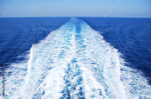 Waves from the back of a boat
