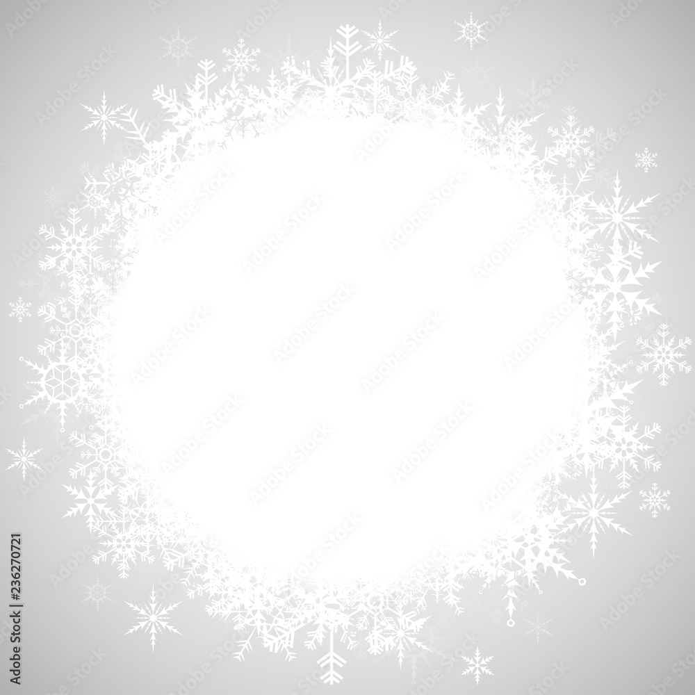 Fototapeta premium snowflakes with white empty center