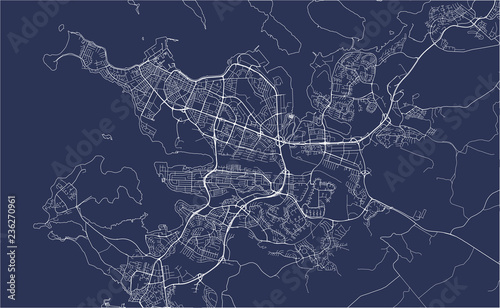 map of the city of Reykjavik, Capital Region, Iceland photo