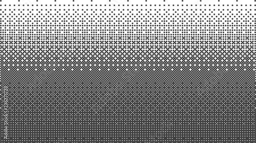 Halftone gradient pattern horizontal vector illustration. Ornament pattern. Black white dots background. Fabric texture. Geometric background. Abstract dots background.