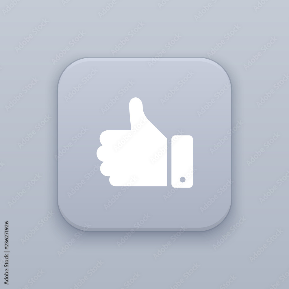 Cool, Like, gray vector button with white icon Cool, Like, gray vector button with white icon
