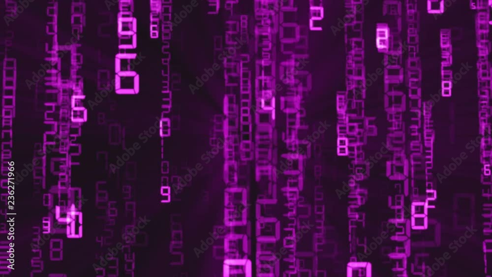 Binary rain, streams of purple numbers, 4K abstract background, matrix effect.
Binary rain, streams of purple numbers, 4K abstract background, matrix effect.