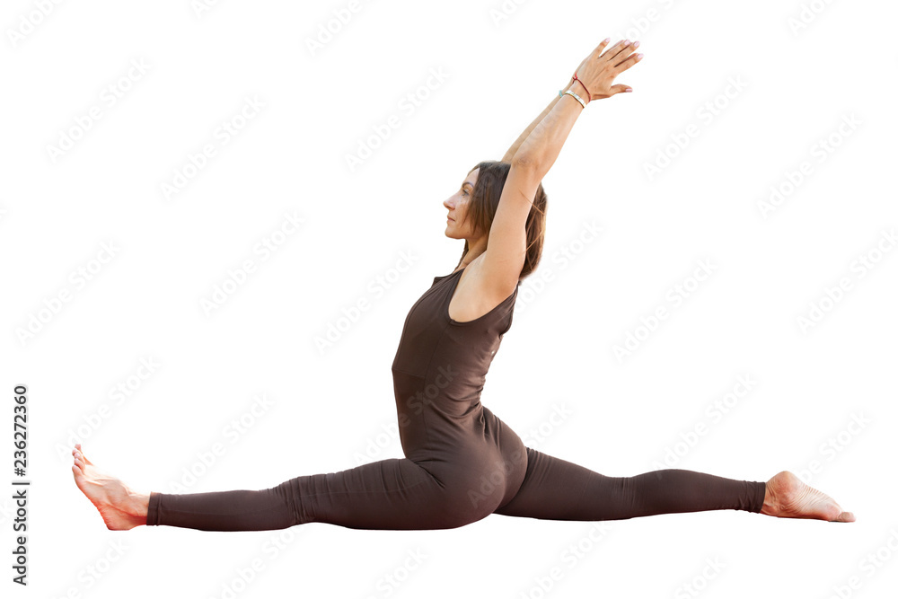 Gorgeous young woman practicing yoga. Calmness and relax, female happiness concept Gorgeous young woman practicing yoga. Calmness and relax, female happiness concept