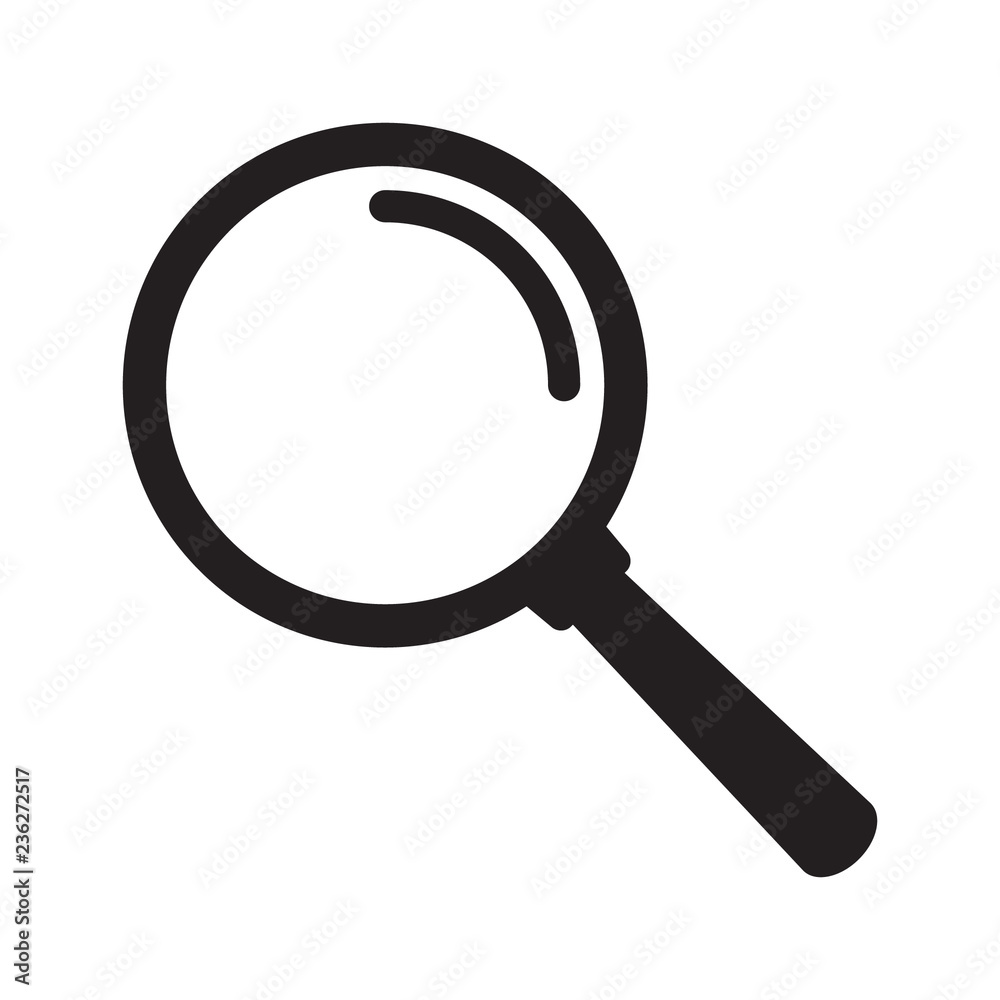 Search icon. Magnifying glass icon, vector magnifier or loupe sign. Stock  Photo | Adobe Stock
