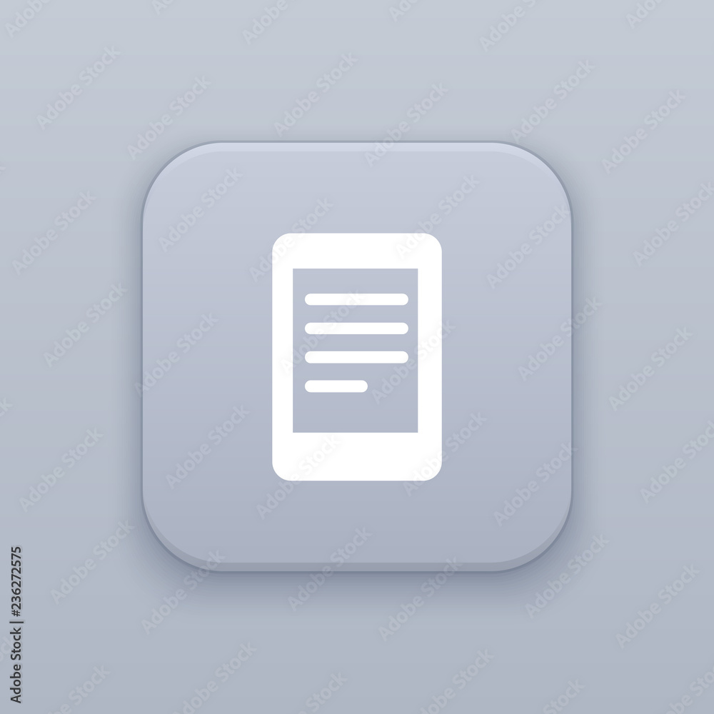 Smartphone, gray vector button with white icon Smartphone, gray vector button with white icon