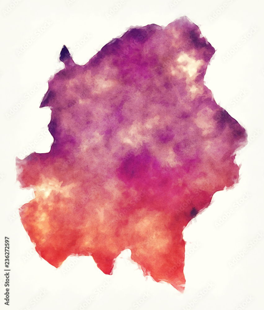Asir region watercolor map of Saudi Arabia in front of a white background Asir region watercolor map of Saudi Arabia in front of a white background