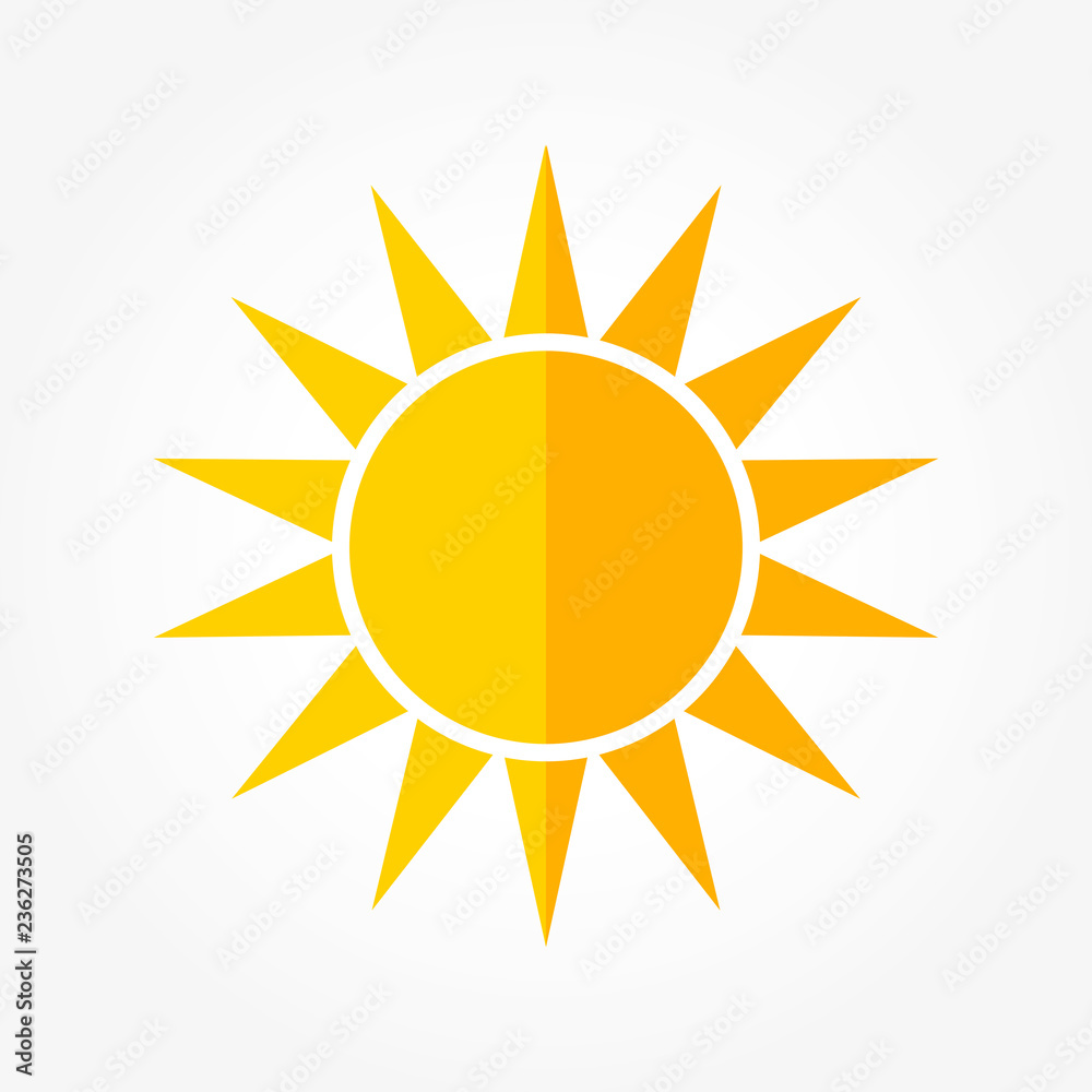 Sun icon. Vector illustration.