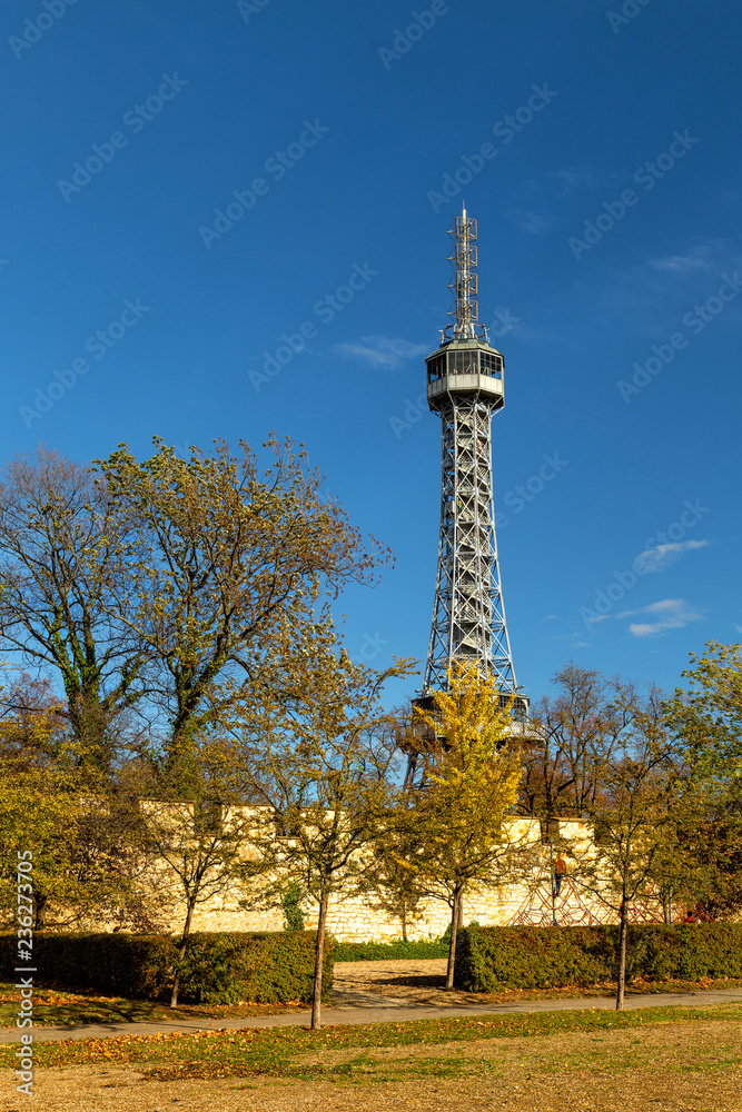 Petrin Lookout Tower, Petrinska rozhledna, a steel-framework tower in Prague, popular viewpoint and platform