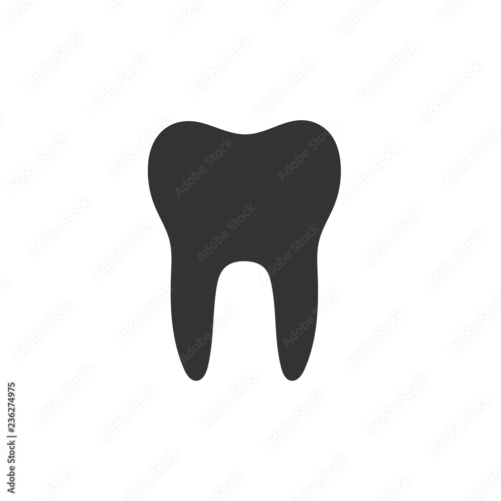 Isolated tooth flat icon on a white background Isolated tooth flat icon on a white background