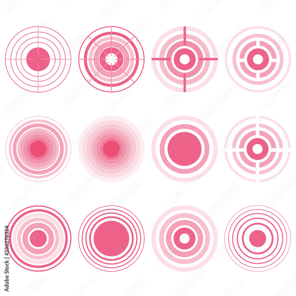 Pain circles set, pain rings Pain circles set, pain rings