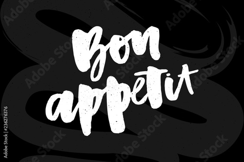 Bon appetit 2 lettering calligraphy brush design ink black