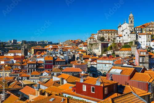 Porto, Portugal old town on the Douro River. Oporto panorama.