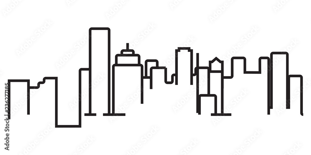 continuous line drawing of modern city skyline continuous line drawing of modern city skyline