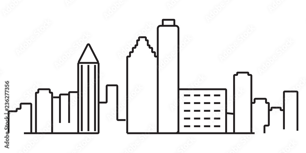 continuous line drawing of modern city skyline continuous line drawing of modern city skyline